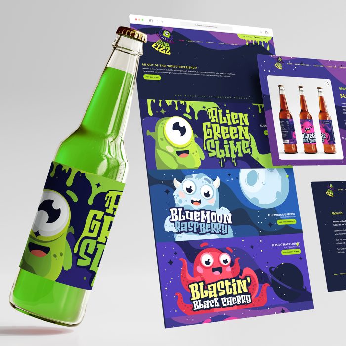 Super Cute Alien Branding  for a Craft Soda Innovation