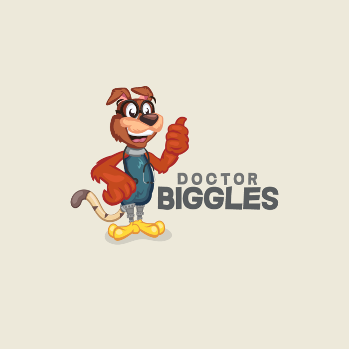 Funky Mascot Logo Design for Doctor Biggles Pet Foods